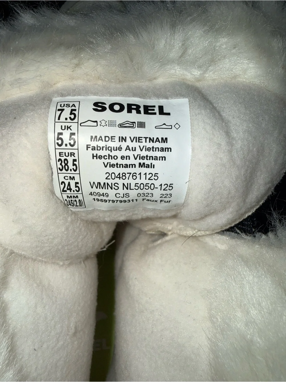 Sorel Women's Ivory Lace-Up Winter Boot Size 7.5